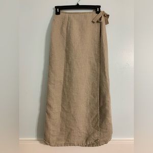 Eddie Bauer Vintage Linen Wrap Skirt